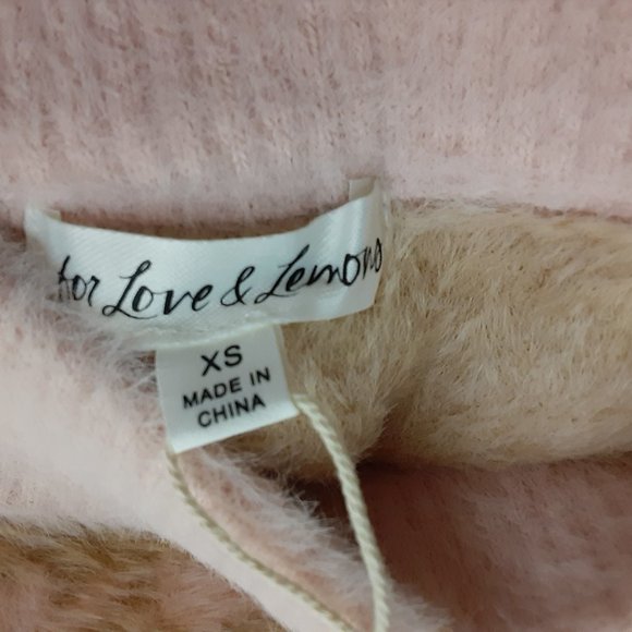 NWT FOR LOVE & LEMONS 2PC TOP & SKIRT SET IN LT. PINK HOUNDS TOOTH 1X - Picture 6 of 7